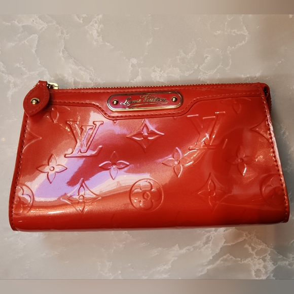 Louis Vuitton Vernis Leather Trousse Cosmetic Case bag Clutch Orange pochette - Picture 3 of 16